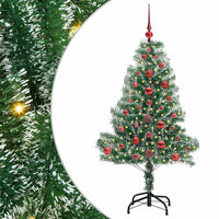 Albero di Natale Artificiale Imbiancato con Luci LED 120 cm 3396797