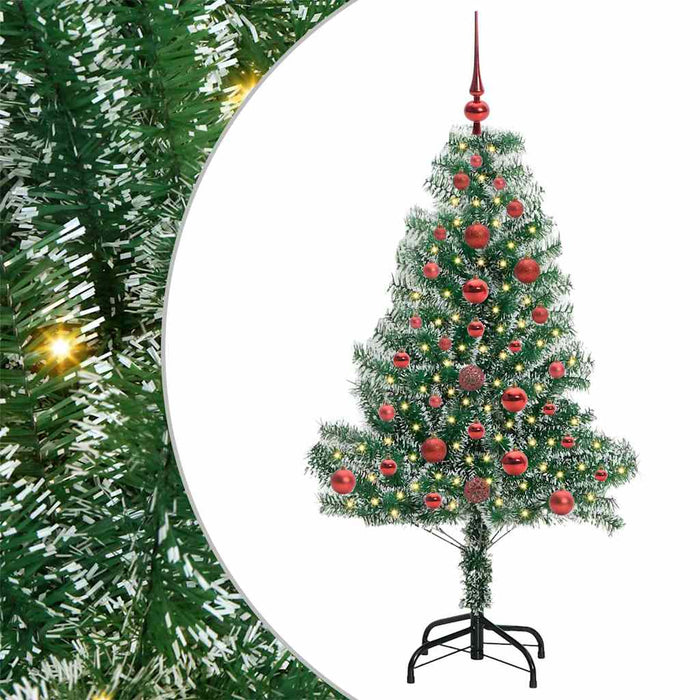 Albero di Natale Artificiale Imbiancato con Luci LED 120 cm 3396797