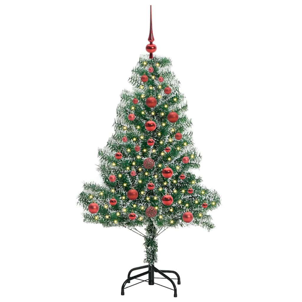 Albero di Natale Artificiale Imbiancato con Luci LED 120 cm 3396797