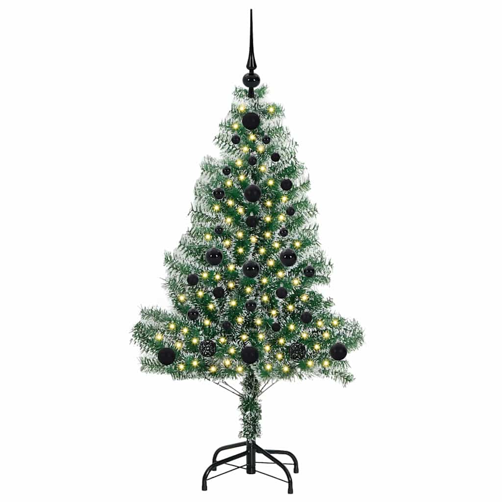 Albero di Natale Artificiale Imbiancato con Luci LED 120 cm 3396798