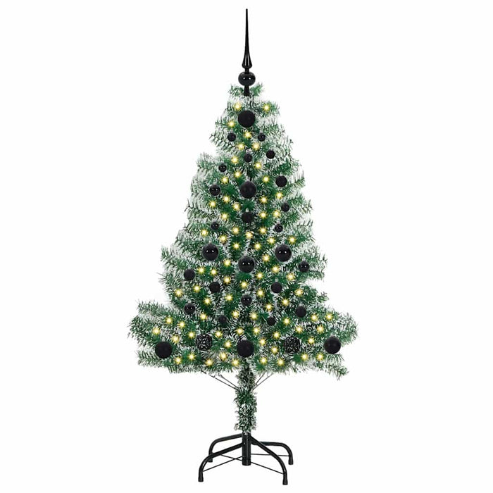 Albero di Natale Artificiale Imbiancato con Luci LED 120 cm 3396798