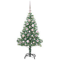 Albero di Natale Artificiale Imbiancato con Luci LED 120 cm 3396799