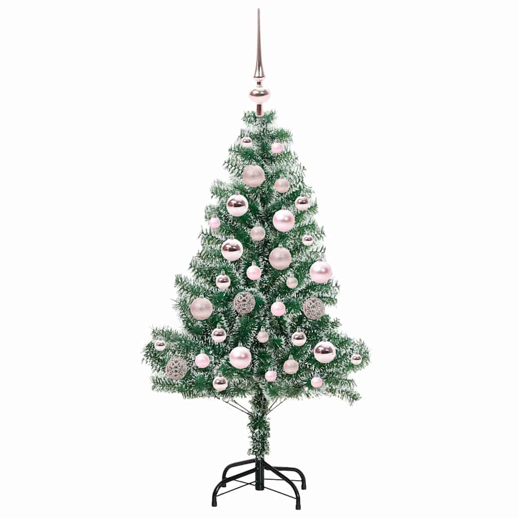 Albero di Natale Artificiale Imbiancato con Luci LED 120 cm 3396799
