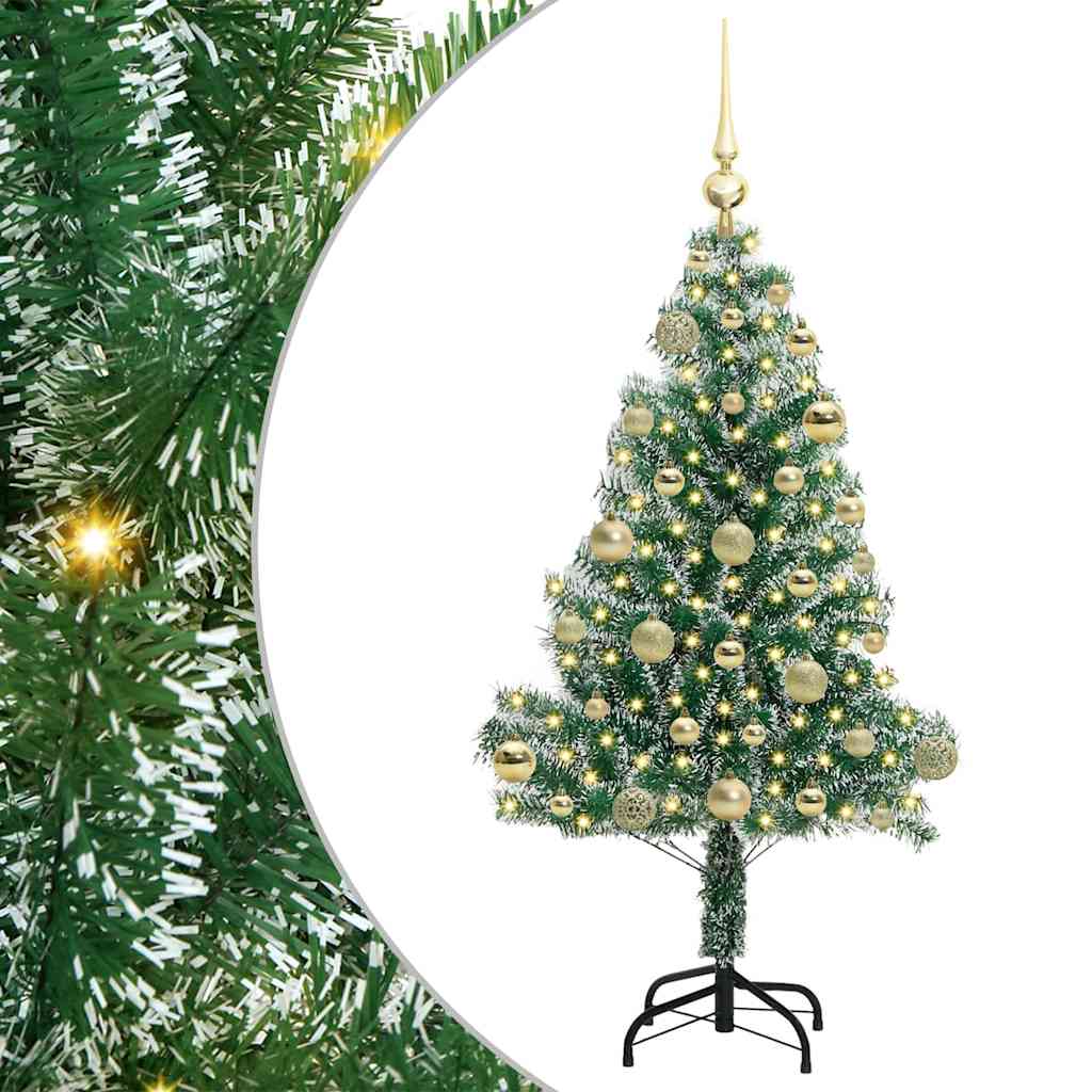 Albero di Natale Artificiale Imbiancato con Luci LED 120 cm 3396801