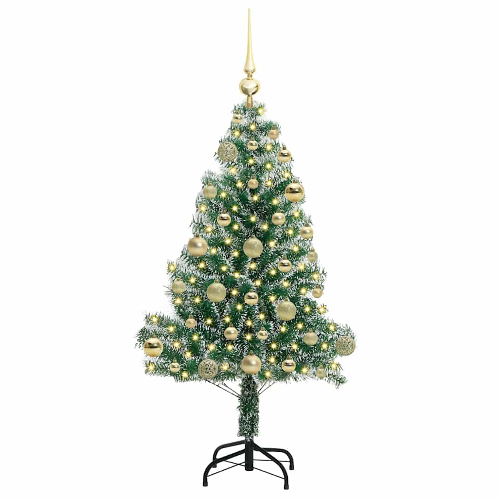 Albero di Natale Artificiale Imbiancato con Luci LED 120 cm 3396801