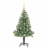 Albero di Natale Artificiale Imbiancato con Luci LED 120 cm 3396801