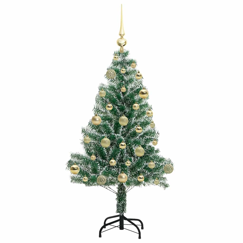 Albero di Natale Artificiale Imbiancato con Luci LED 120 cm 3396801