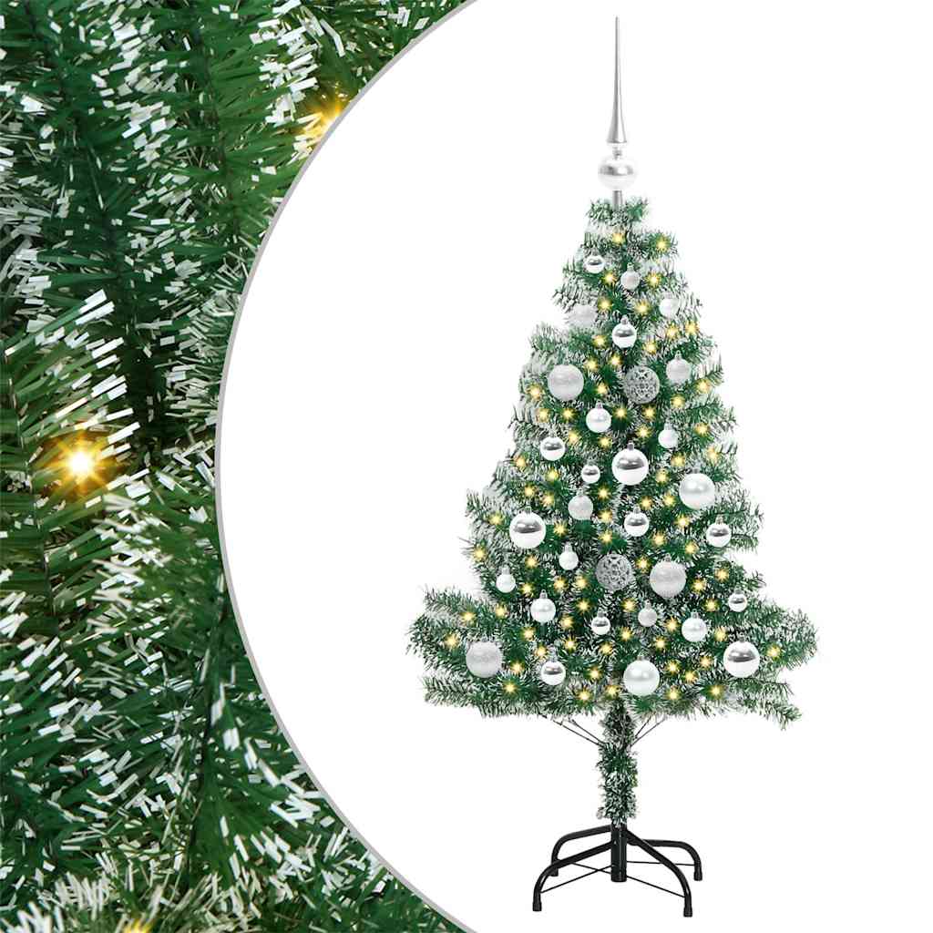 Albero di Natale Artificiale Imbiancato con Luci LED 120 cm 3396802