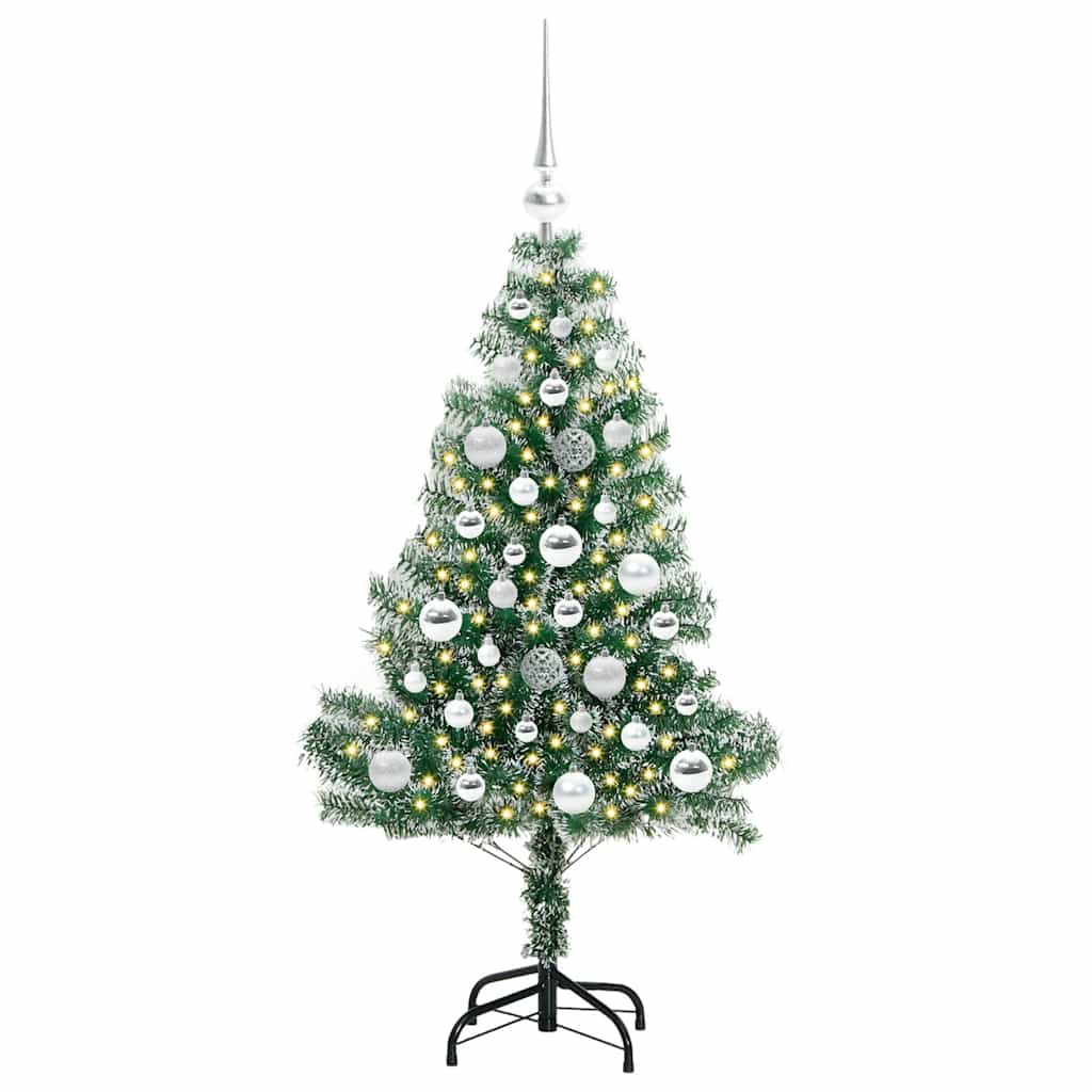 Albero di Natale Artificiale Imbiancato con Luci LED 120 cm 3396802