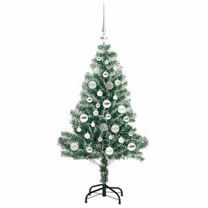 Albero di Natale Artificiale Imbiancato con Luci LED 120 cm 3396802