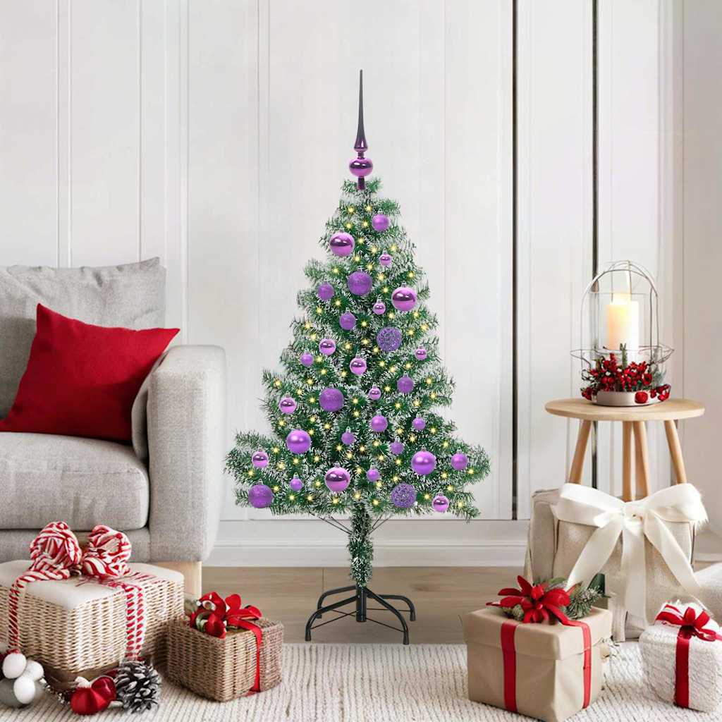 Albero di Natale Artificiale Imbiancato con Luci LED 120 cm 3396803
