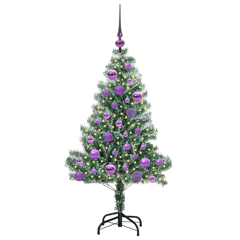 Albero di Natale Artificiale Imbiancato con Luci LED 120 cm 3396803