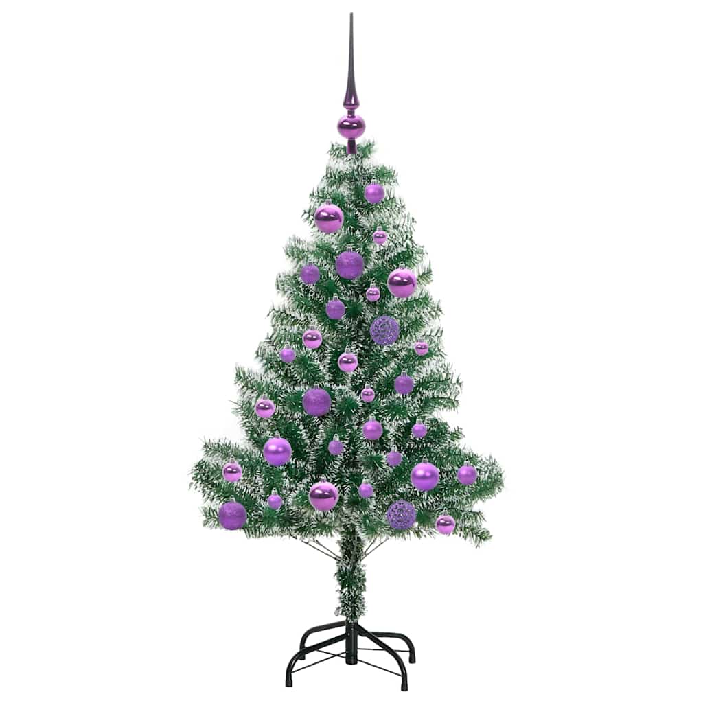 Albero di Natale Artificiale Imbiancato con Luci LED 120 cm 3396803