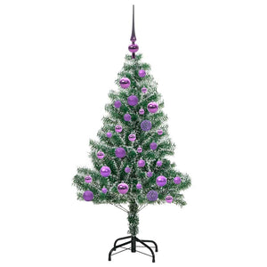 Albero di Natale Artificiale Imbiancato con Luci LED 120 cm 3396803