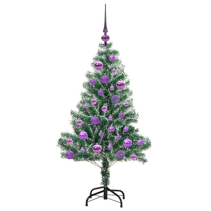 Albero di Natale Artificiale Imbiancato con Luci LED 120 cm 3396803
