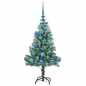 Albero di Natale Artificiale Imbiancato con Luci LED 120 cm 3396804