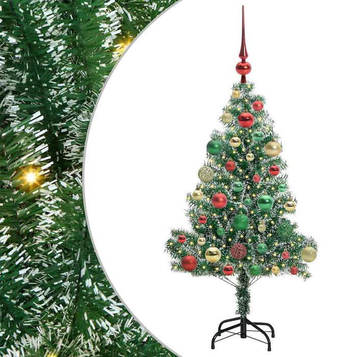 Albero di Natale Artificiale Imbiancato con Luci LED 120 cm 3396805
