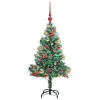 Albero di Natale Artificiale Imbiancato con Luci LED 120 cm 3396805