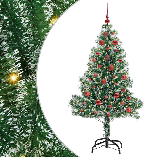 Albero di Natale Artificiale Imbiancato con Luci LED 150 cm 3396806