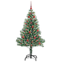 Albero di Natale Artificiale Imbiancato con Luci LED 150 cm 3396806