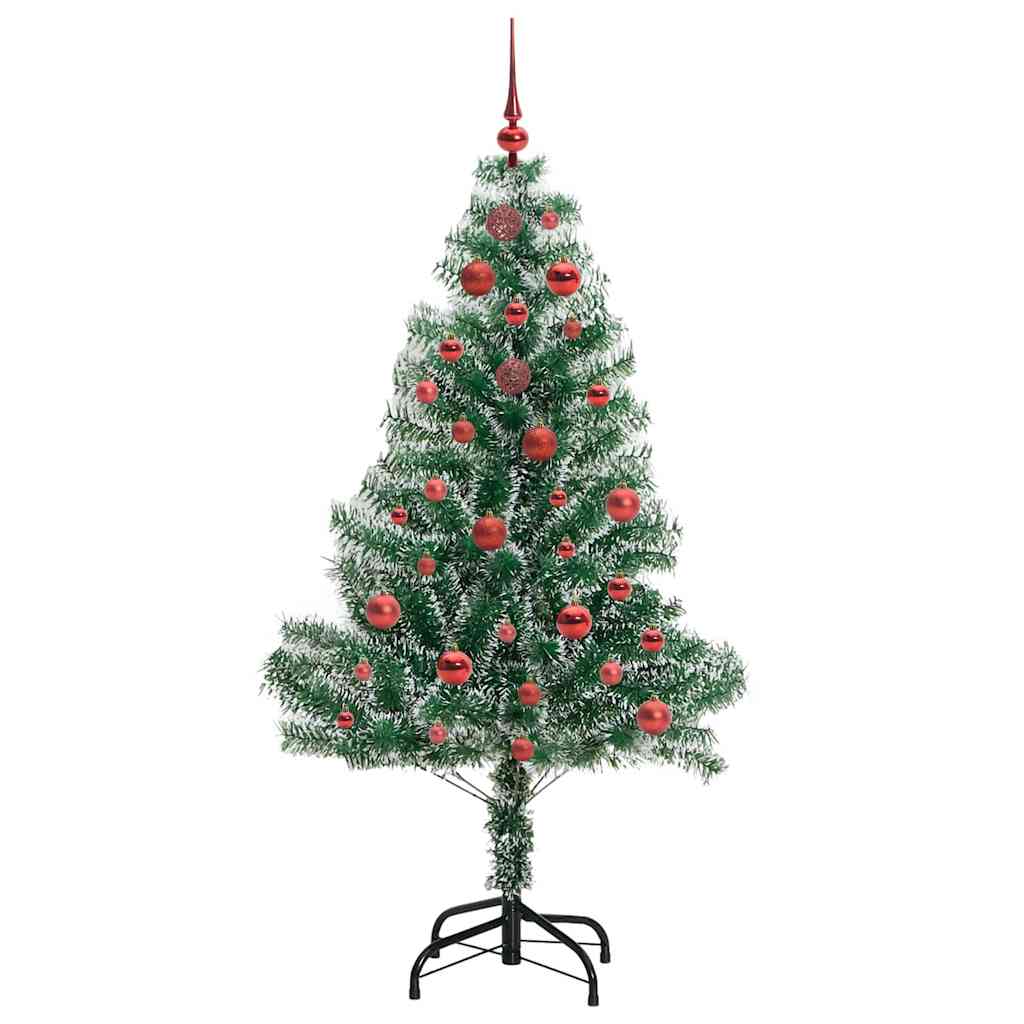 Albero di Natale Artificiale Imbiancato con Luci LED 150 cm 3396806