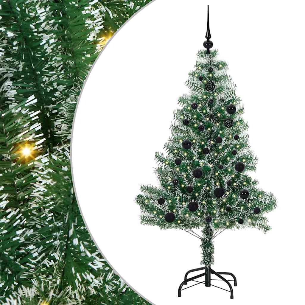 Albero di Natale Artificiale Imbiancato con Luci LED 150 cm 3396807