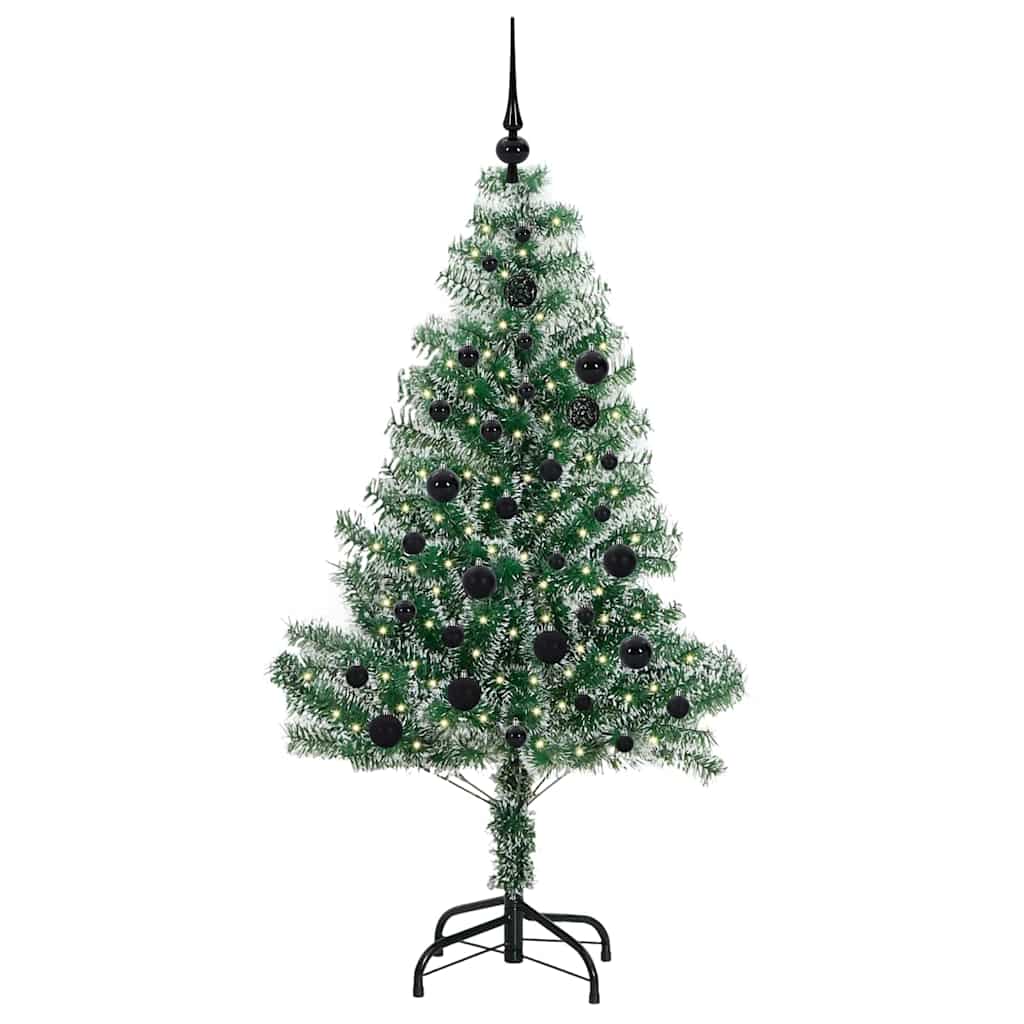 Albero di Natale Artificiale Imbiancato con Luci LED 150 cm 3396807
