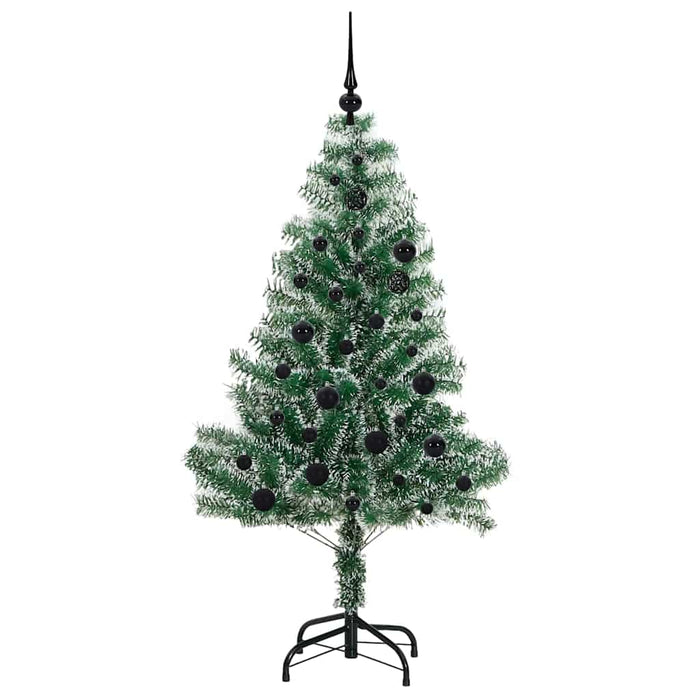 Albero di Natale Artificiale Imbiancato con Luci LED 150 cm 3396807