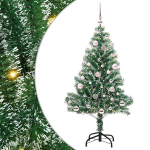 Albero di Natale Artificiale Imbiancato con Luci LED 150 cm 3396808