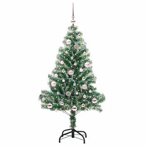 Albero di Natale Artificiale Imbiancato con Luci LED 150 cm 3396808