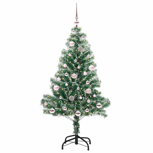 Albero di Natale Artificiale Imbiancato con Luci LED 150 cm 3396808