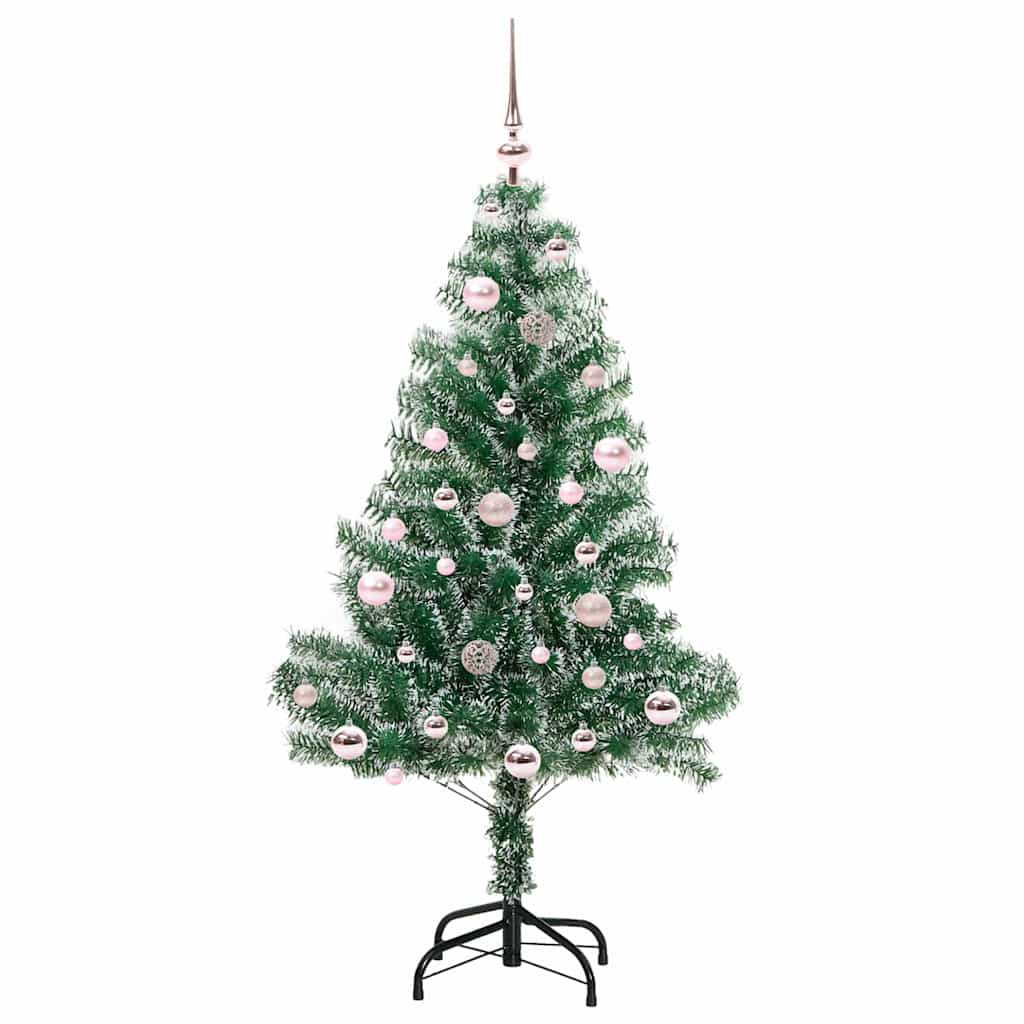 Albero di Natale Artificiale Imbiancato con Luci LED 150 cm 3396808