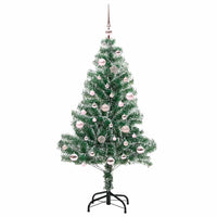 Albero di Natale Artificiale Imbiancato con Luci LED 150 cm 3396808