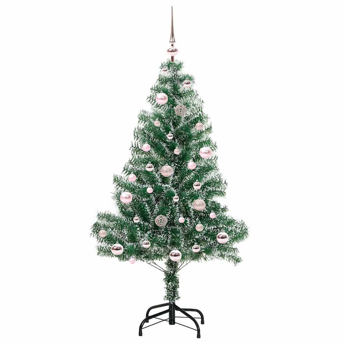 Albero di Natale Artificiale Imbiancato con Luci LED 150 cm 3396808