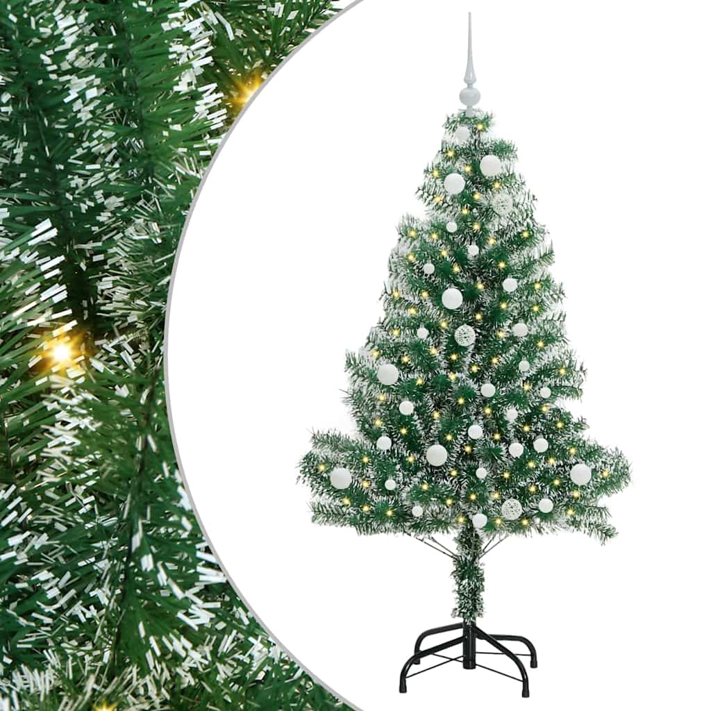 Albero di Natale Artificiale Imbiancato con Luci LED 150 cm 3396809