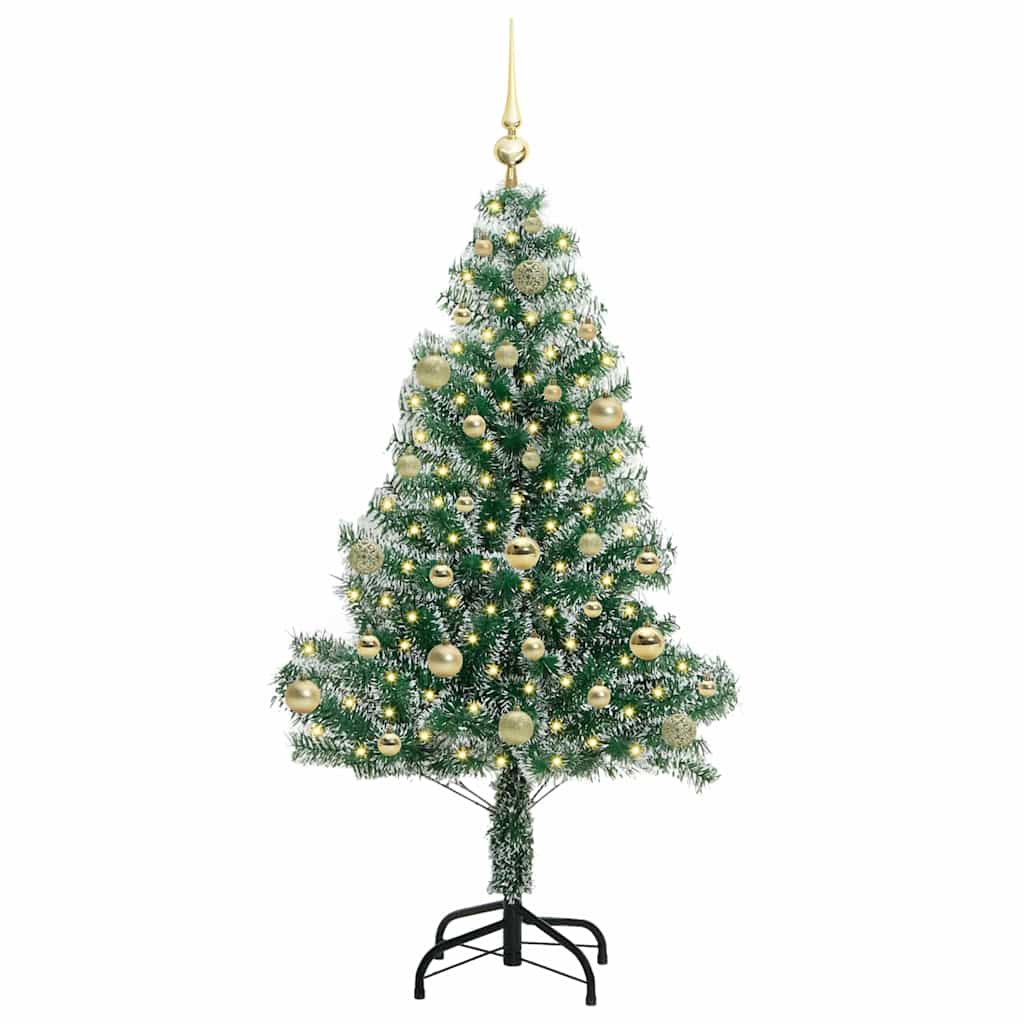 Albero di Natale Artificiale Imbiancato con Luci LED 150 cm 3396810