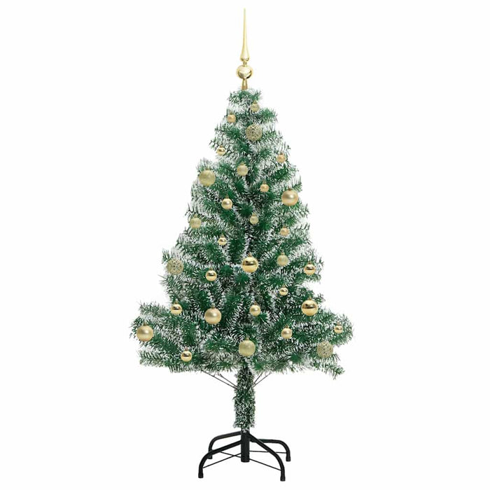 Albero di Natale Artificiale Imbiancato con Luci LED 150 cm 3396810