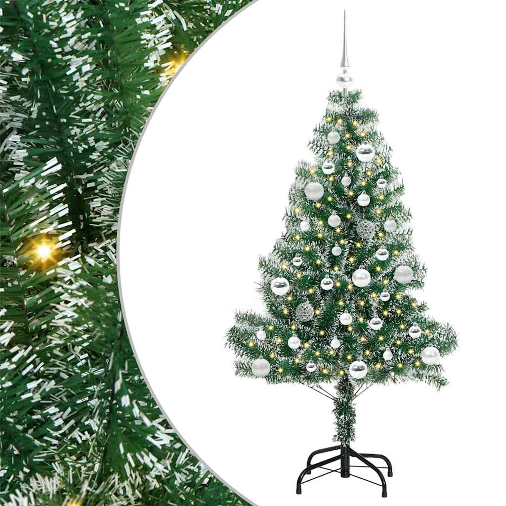 Albero di Natale Artificiale Imbiancato con Luci LED 150 cm 3396811