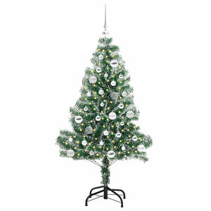 Albero di Natale Artificiale Imbiancato con Luci LED 150 cm 3396811