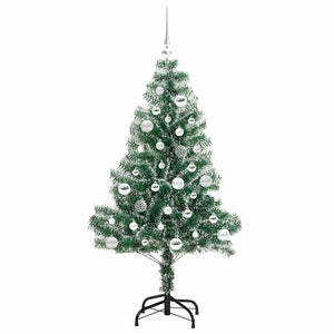 Albero di Natale Artificiale Imbiancato con Luci LED 150 cm 3396811
