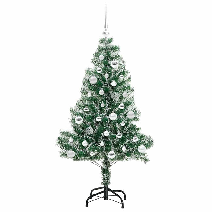 Albero di Natale Artificiale Imbiancato con Luci LED 150 cm 3396811