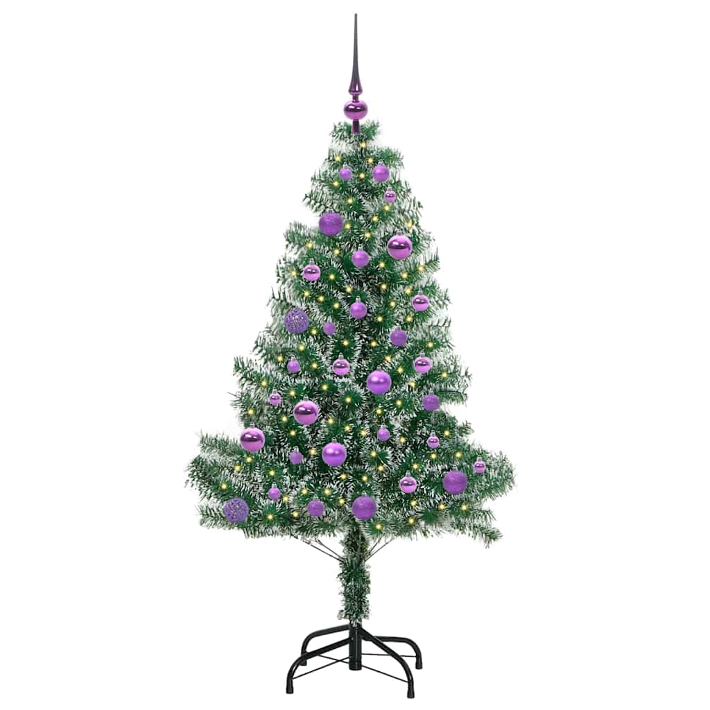 Albero di Natale Artificiale Imbiancato con Luci LED 150 cm 3396812