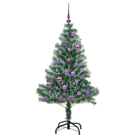 Albero di Natale Artificiale Imbiancato con Luci LED 150 cm 3396812
