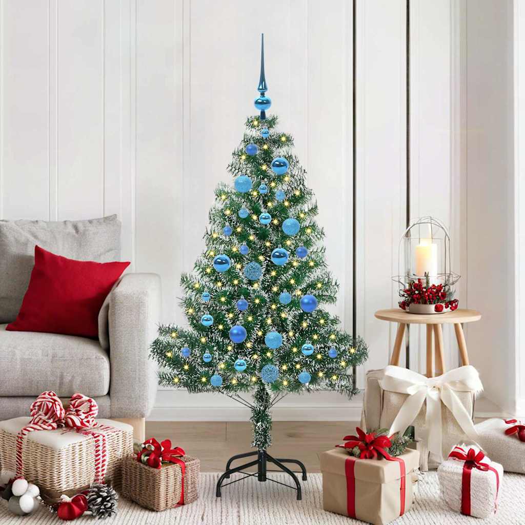 Albero di Natale Artificiale Imbiancato con Luci LED 150 cm 3396813