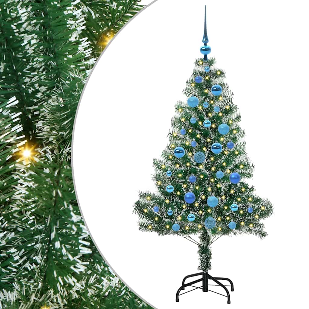 Albero di Natale Artificiale Imbiancato con Luci LED 150 cm 3396813