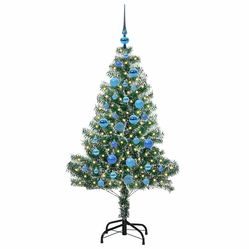 Albero di Natale Artificiale Imbiancato con Luci LED 150 cm 3396813