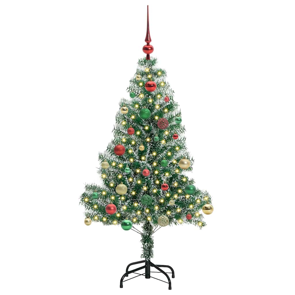 Albero di Natale Artificiale Imbiancato con Luci LED 150 cm 3396814