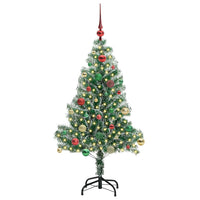 Albero di Natale Artificiale Imbiancato con Luci LED 150 cm 3396814