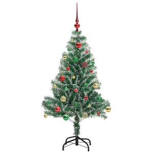 Albero di Natale Artificiale Imbiancato con Luci LED 150 cm 3396814