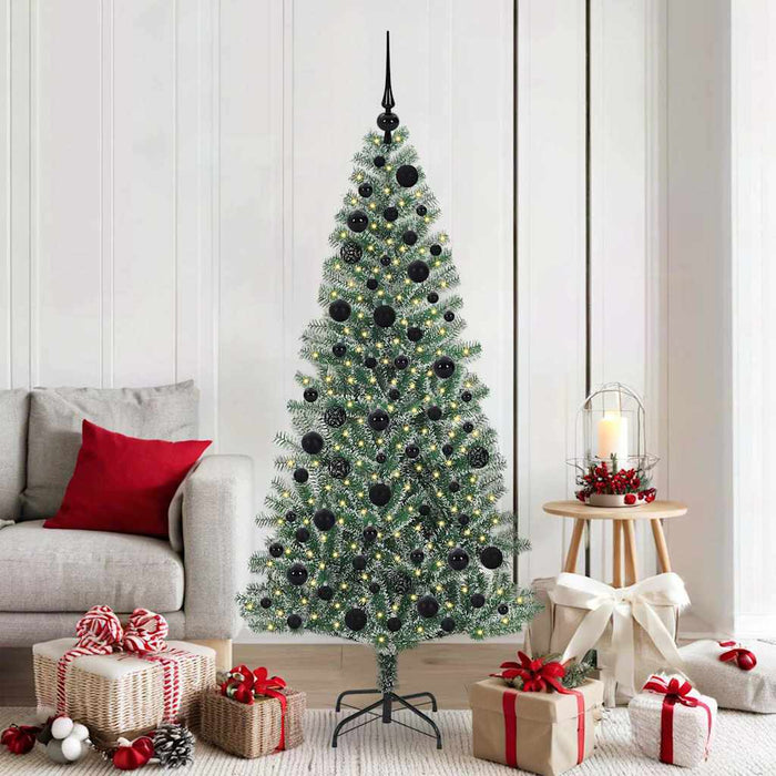 Albero di Natale Artificiale Imbiancato con Luci LED 180 cm 3396816
